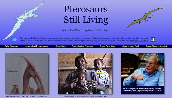 top of the home page of "Pterosaurs Still Living"